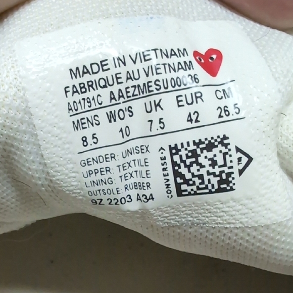 CDG x Converse Black Canvas Sneakers - Picture 4 of 10